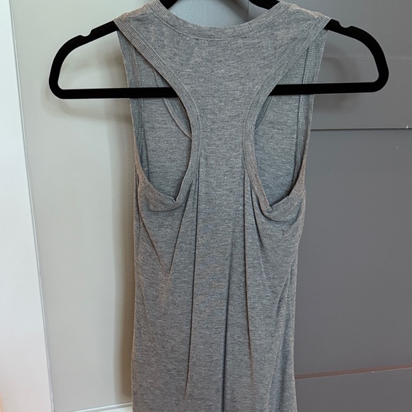 BCBGMaxAzria Gray Ribbed Racerback Tank Top - Picture 3 of 3